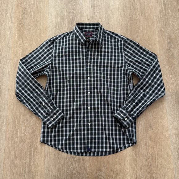UNTUCKit Other - UNTUCKit Shirt Green Blue Plaid Wrinkle Free Cotton Button Up Men's Medium